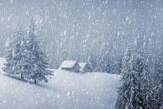 Wooden House in Winter Forest-mr. Smith-Laminated Photographic Print