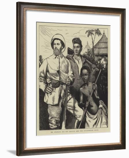 Mr Stanley, His Boy Kalulu, and the Interpreter Selim-Sir James Dromgole Linton-Framed Giclee Print