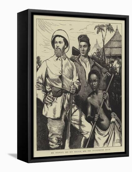 Mr Stanley, His Boy Kalulu, and the Interpreter Selim-Sir James Dromgole Linton-Framed Premier Image Canvas