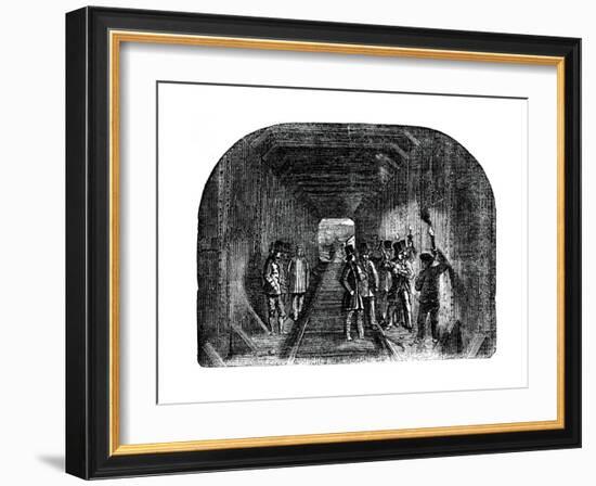 Mr Stephenson Putting in the Last Rivet, 1886-null-Framed Giclee Print