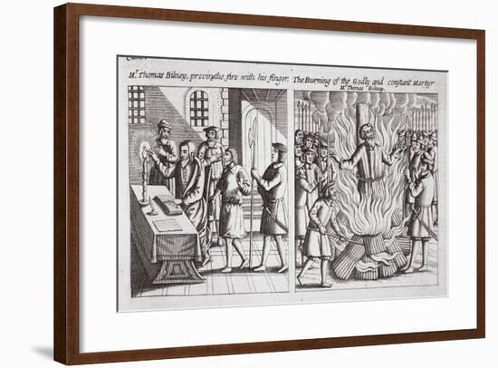 Mr Thomas Bilney, Proving the Fire with His Finger, and the Burning of the Godly and Constant…-null-Framed Giclee Print