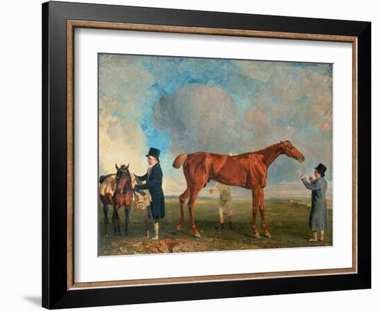 Mr Thornhills Sailor, A Chestnut Racehorse with a Groom and Trainer, 1817-Benjamin Marshall-Framed Giclee Print