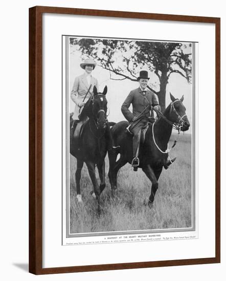 Mr Winston Churchill, First Lord of the Admiralty and Mrs Clementine Churchill on Horseback-null-Framed Photographic Print