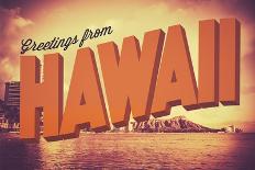 Retro Greetings from Hawaii Postcard-mrdoomits-Framed Premier Image Canvas