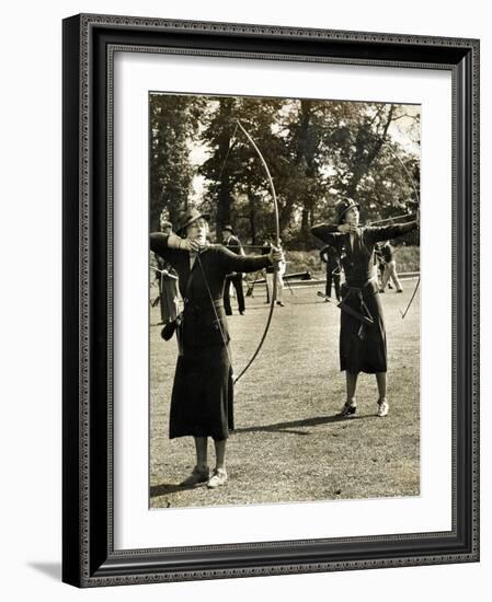 Mrs. A. E. Williamson and Mrs. Ingo Simon in the Firing Line-null-Framed Photographic Print