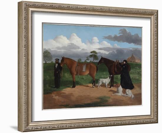 Mrs Adolphus Sceales with Black Jimmie on Merrang Station, 1856-Robert Hawker Dowling-Framed Giclee Print