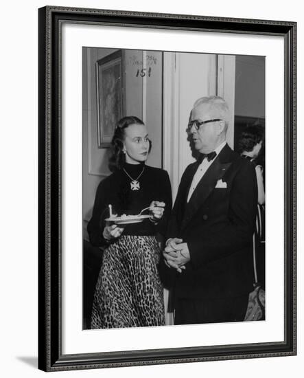 Mrs. Austine Cassini and James K. "Jake" Vardaman Talking During a Social Function-null-Framed Photographic Print