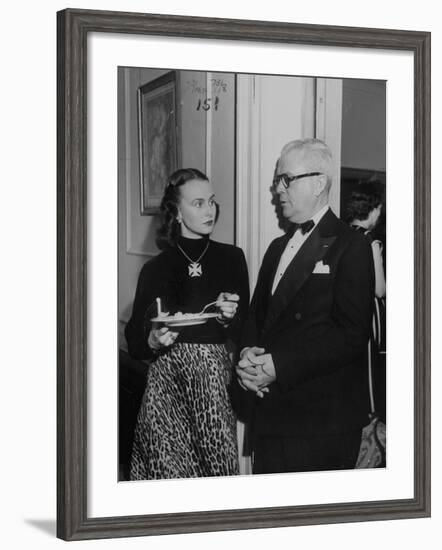 Mrs. Austine Cassini and James K. "Jake" Vardaman Talking During a Social Function-null-Framed Photographic Print