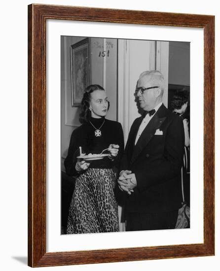 Mrs. Austine Cassini and James K. "Jake" Vardaman Talking During a Social Function--Framed Photographic Print