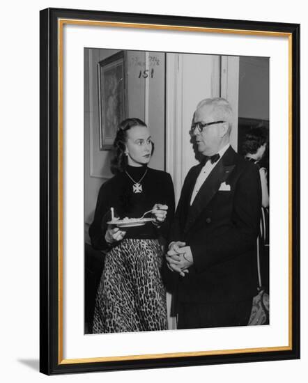 Mrs. Austine Cassini and James K. "Jake" Vardaman Talking During a Social Function-null-Framed Photographic Print