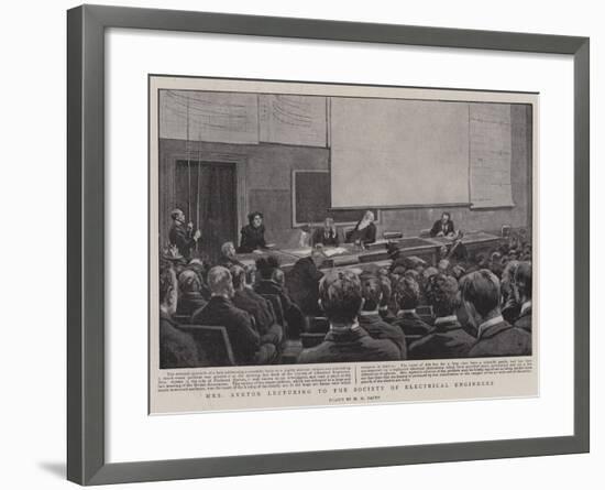 Mrs Ayrton Lecturing to the Society of Electrical Engineers-Henry Marriott Paget-Framed Giclee Print