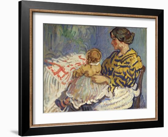 Mrs. B with Her Baby on Her Knees-Nicolas Tarkhoff-Framed Giclee Print