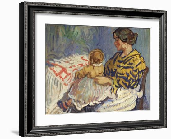 Mrs. B with Her Baby on Her Knees-Nicolas Tarkhoff-Framed Giclee Print