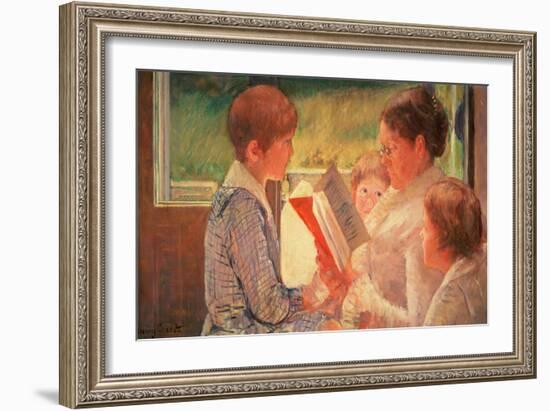 Mrs. Cassatt Reading to Her Grandchildren, 1888-Mary Cassatt-Framed Giclee Print