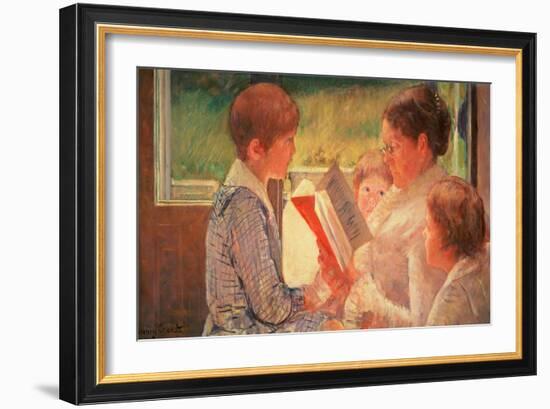 Mrs. Cassatt Reading to Her Grandchildren, 1888-Mary Cassatt-Framed Giclee Print