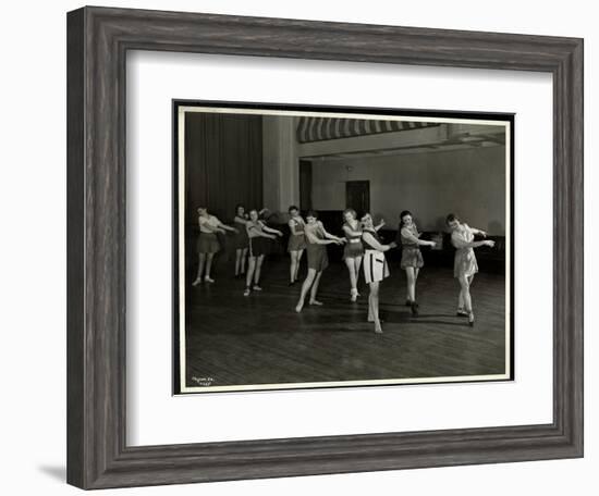 Mrs. Dean and Eight Dancing Girls in the Gymnasium of the New York Association for the Blind, 111…-Byron Company-Framed Giclee Print