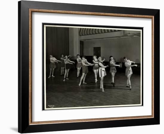 Mrs. Dean and Eight Dancing Girls in the Gymnasium of the New York Association for the Blind, 111…-Byron Company-Framed Giclee Print