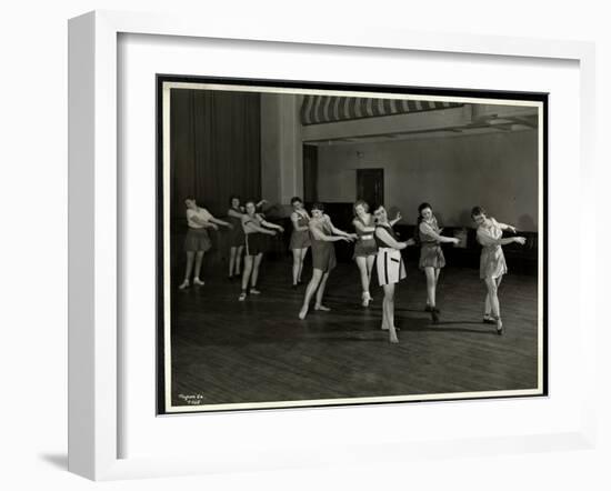 Mrs. Dean and Eight Dancing Girls in the Gymnasium of the New York Association for the Blind, 111…-Byron Company-Framed Giclee Print