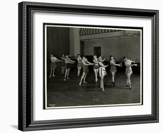 Mrs. Dean and Eight Dancing Girls in the Gymnasium of the New York Association for the Blind, 111…-Byron Company-Framed Giclee Print