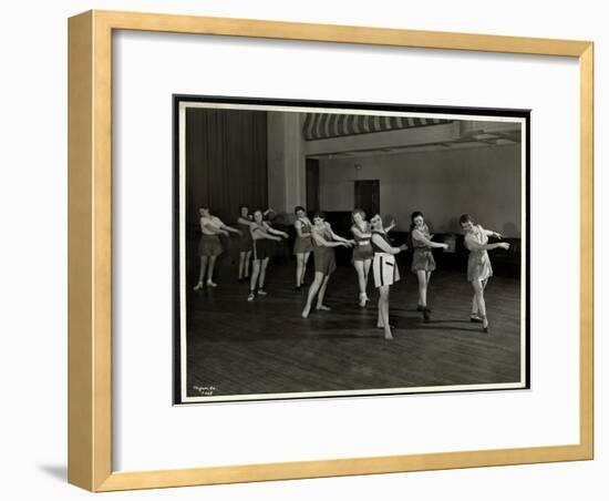 Mrs. Dean and Eight Dancing Girls in the Gymnasium of the New York Association for the Blind, 111…-Byron Company-Framed Giclee Print