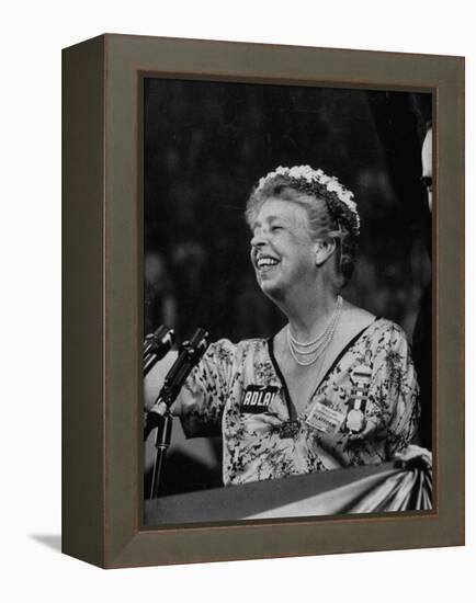 Mrs. Eleanor Roosevelt Speaking at the National Democratic Convention-null-Framed Premier Image Canvas