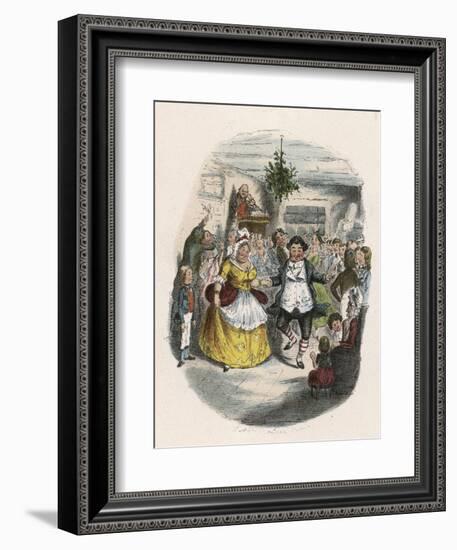 Mrs Fezziwig's Ball, Shown to Scrooge by the Ghost of Christmas Past-John Leech-Framed Photographic Print