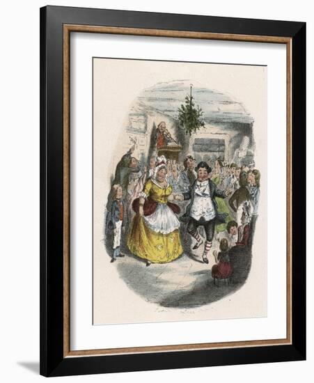 Mrs Fezziwig's Ball, Shown to Scrooge by the Ghost of Christmas Past-John Leech-Framed Photographic Print