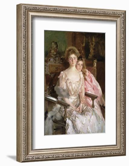 Mrs. Fiske Warren (Gretchen Osgood) and Her Daughter Rachel, 1903-John Singer Sargent-Framed Art Print