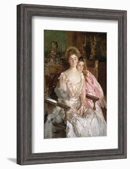 Mrs. Fiske Warren (Gretchen Osgood) and Her Daughter Rachel, 1903-John Singer Sargent-Framed Art Print