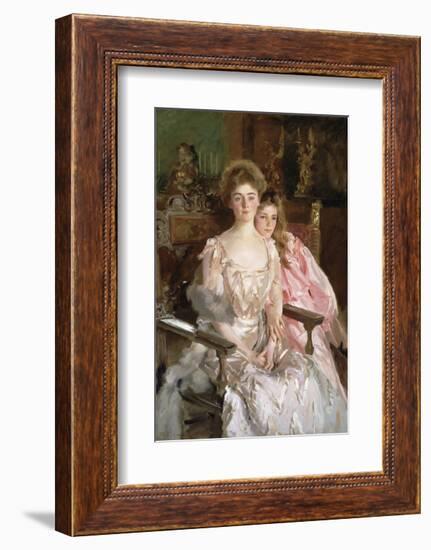 Mrs. Fiske Warren (Gretchen Osgood) and Her Daughter Rachel, 1903-John Singer Sargent-Framed Art Print