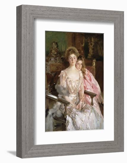 Mrs. Fiske Warren (Gretchen Osgood) and Her Daughter Rachel, 1903-John Singer Sargent-Framed Art Print