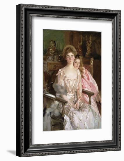 Mrs. Fiske Warren (Gretchen Osgood) and Her Daughter Rachel, 1903-John Singer Sargent-Framed Art Print