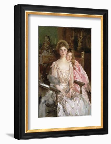 Mrs. Fiske Warren (Gretchen Osgood) and Her Daughter Rachel, 1903-John Singer Sargent-Framed Art Print