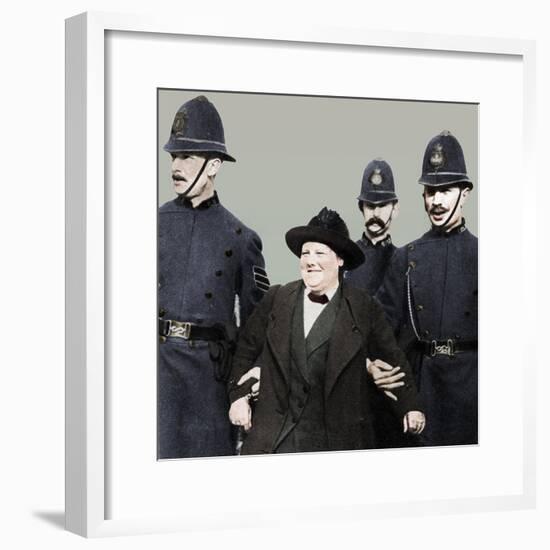 Mrs Flora Drummond, arrested in Hyde Park, London, 1914, (1935)-Unknown-Framed Photographic Print