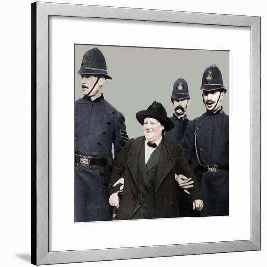 Mrs Flora Drummond, arrested in Hyde Park, London, 1914, (1935)-Unknown-Framed Photographic Print