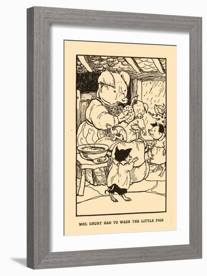 Mrs. Grunt Had To Wash The Little Pigs-AEK-Framed Premium Giclee Print