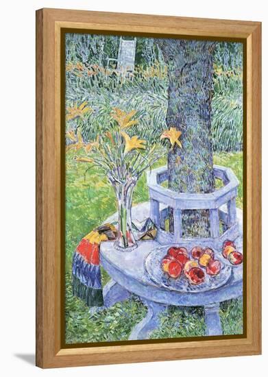 Mrs. Hassam's Garden-Childe Hassam-Framed Stretched Canvas