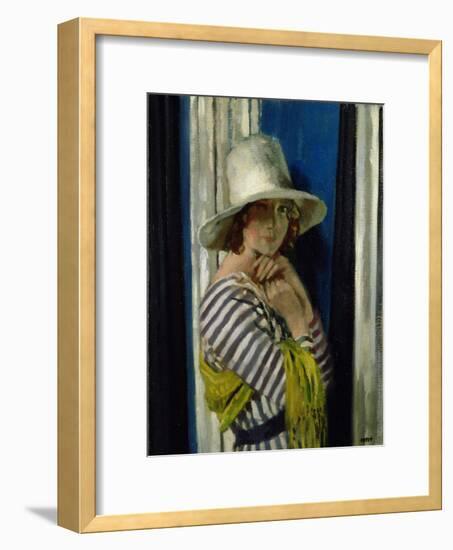 Mrs Hone in a Striped Dress, 1912-Sir William Orpen-Framed Giclee Print