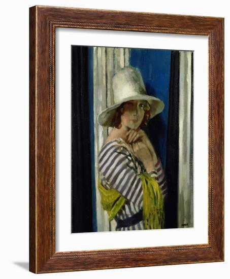 Mrs Hone in a Striped Dress, 1912-Sir William Orpen-Framed Giclee Print