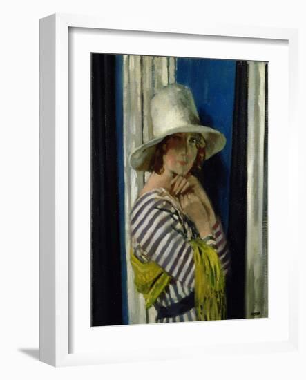 Mrs Hone in a Striped Dress, 1912-Sir William Orpen-Framed Giclee Print