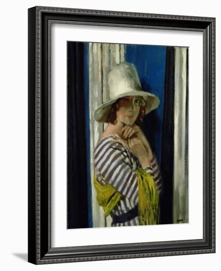 Mrs Hone in a Striped Dress, 1912-Sir William Orpen-Framed Giclee Print