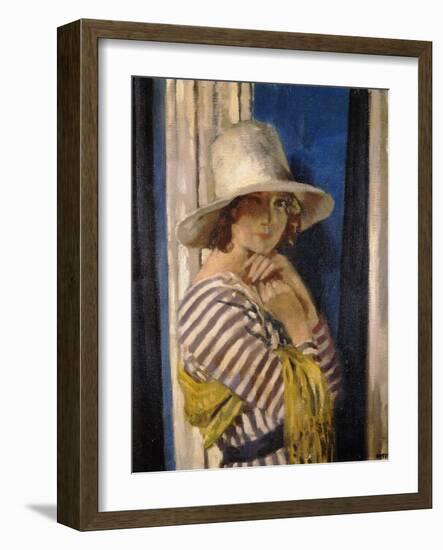 Mrs Hone in a Striped Dress, c.1912-Sir William Orpen-Framed Giclee Print