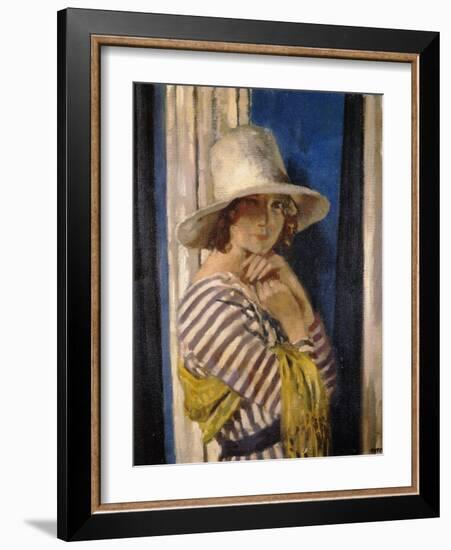 Mrs Hone in a Striped Dress, c.1912-Sir William Orpen-Framed Giclee Print