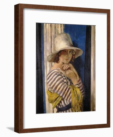 Mrs Hone in a Striped Dress, c.1912-Sir William Orpen-Framed Giclee Print