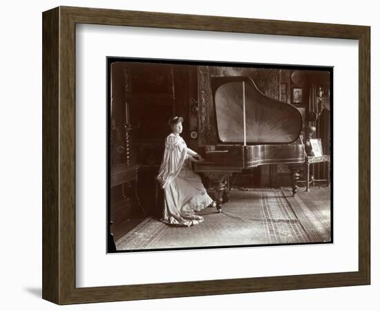 Mrs. I. M. Clark Seated at a Grand Piano, 1904-Byron Company-Framed Giclee Print