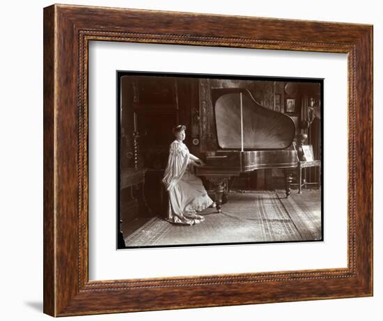 Mrs. I. M. Clark Seated at a Grand Piano, 1904-Byron Company-Framed Giclee Print