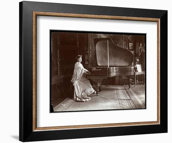 Mrs. I. M. Clark Seated at a Grand Piano, 1904-Byron Company-Framed Giclee Print