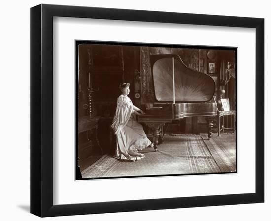 Mrs. I. M. Clark Seated at a Grand Piano, 1904-Byron Company-Framed Giclee Print