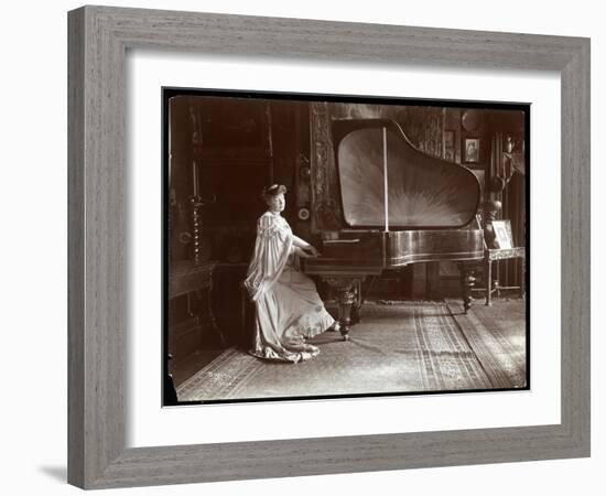 Mrs. I. M. Clark Seated at a Grand Piano, 1904-Byron Company-Framed Giclee Print