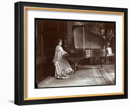 Mrs. I. M. Clark Seated at a Grand Piano, 1904-Byron Company-Framed Giclee Print